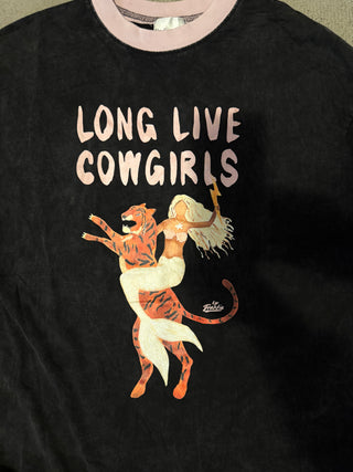 Tigers & Mermaids Washed Black Tee  - By Frankie