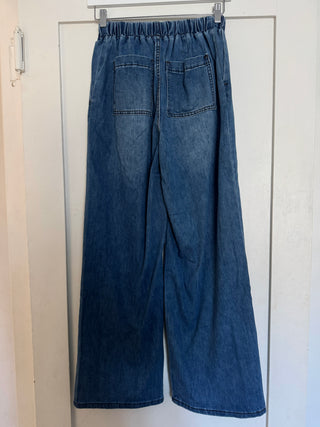 Gwen Baggy Denim Jeans - Blue Bottoms WAKEE