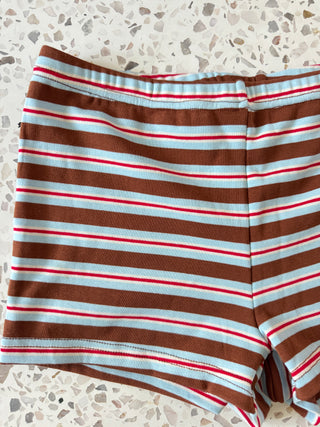 Kayda Bootie Shorts - Brown/Red