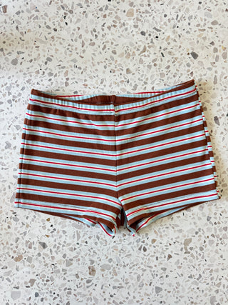 Kayda Bootie Shorts - Brown/Red