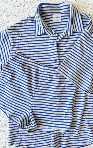 Blue/Grey Stripe Shirt Set - By Frankie Sets By Frankie