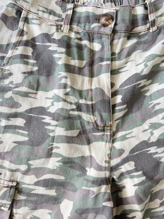 Light Camo Jorts Denim Pants - By Frankie Bottoms BY FRANKIE