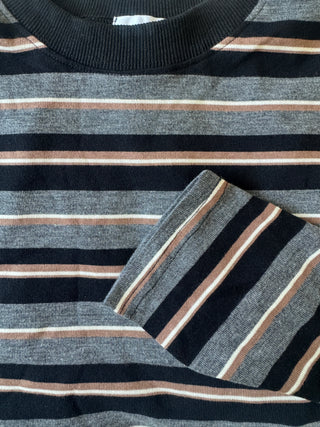 Rae Black/Grey Stripe Long Sleeve Top - By Frankie TOPS By Frankie
