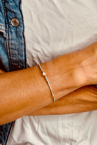 Handmade Glass Bracelet - Aqua/Blue jewellery Sage Collective   