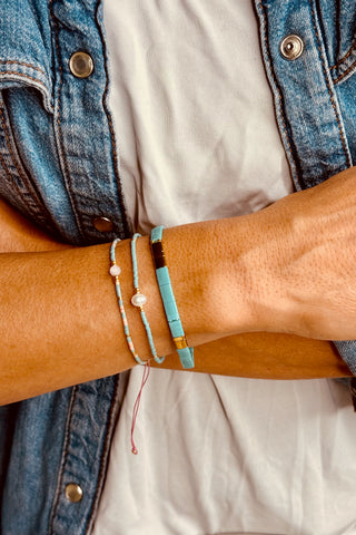 Handmade Glass Bracelet - Aqua/Blue jewellery Sage Collective   
