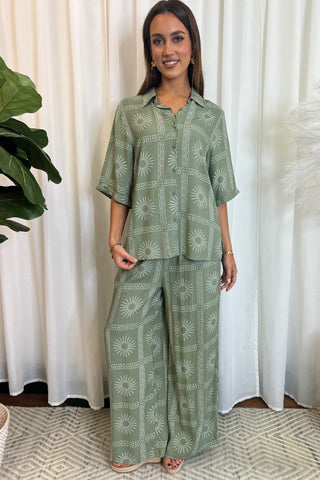 Sun Set Long - Khaki Tops By frankie   