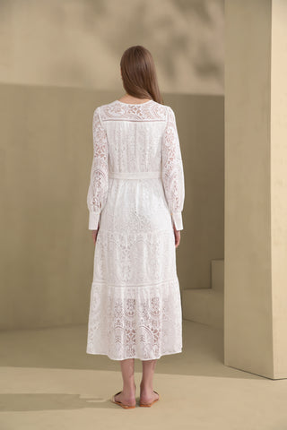 Alexis lace Midi Dress - White Dresses GDS