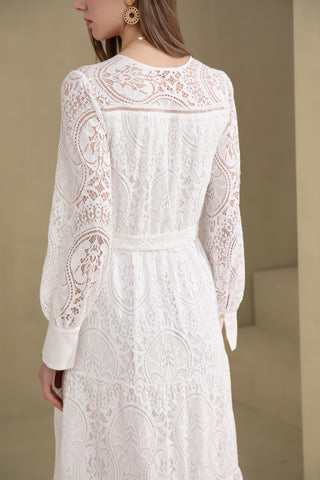 Alexis lace Midi Dress - White Dresses GDS