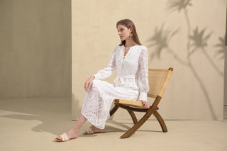 Alexis lace Midi Dress - White Dresses GDS