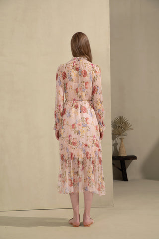 Paris Silk Midi Dress - Pink Dresses GDS   