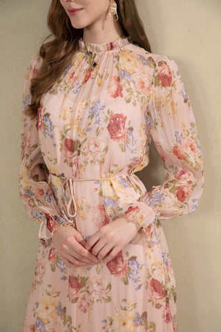 Paris Silk Midi Dress - Pink Dresses GDS   