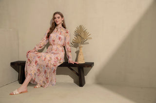 Paris Silk Midi Dress - Pink Dresses GDS   