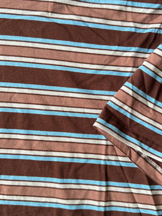 Basic Brown/Blue Stripe Tee Tops Sage Collective