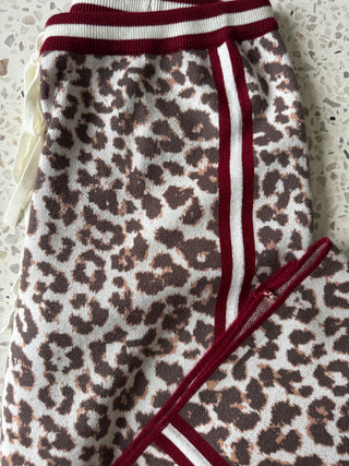 Leopard Knit Racer Pants Bottoms Ebby and I