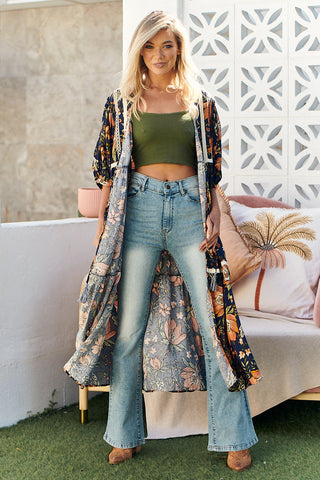 Mali Kimono - Navy/Orange Outerwear Jaase