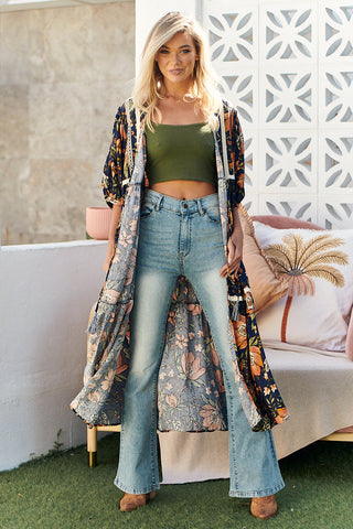 Mali Kimono - Navy/Orange Outerwear Jaase