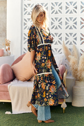 Mali Kimono - Navy/Orange Outerwear Jaase