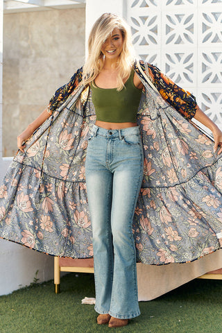 Mali Kimono - Navy/Orange Outerwear Jaase