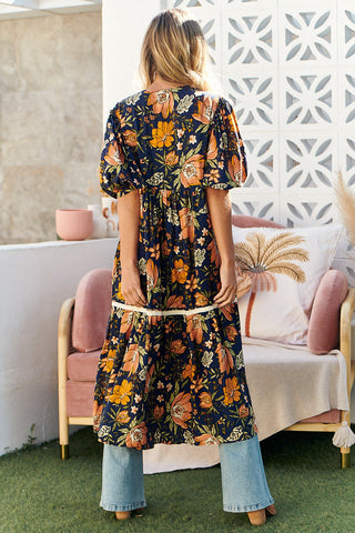 Mali Kimono - Navy/Orange