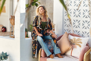 Mali Kimono - Navy/Orange