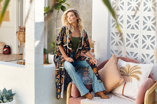 Mali Kimono - Navy/Orange