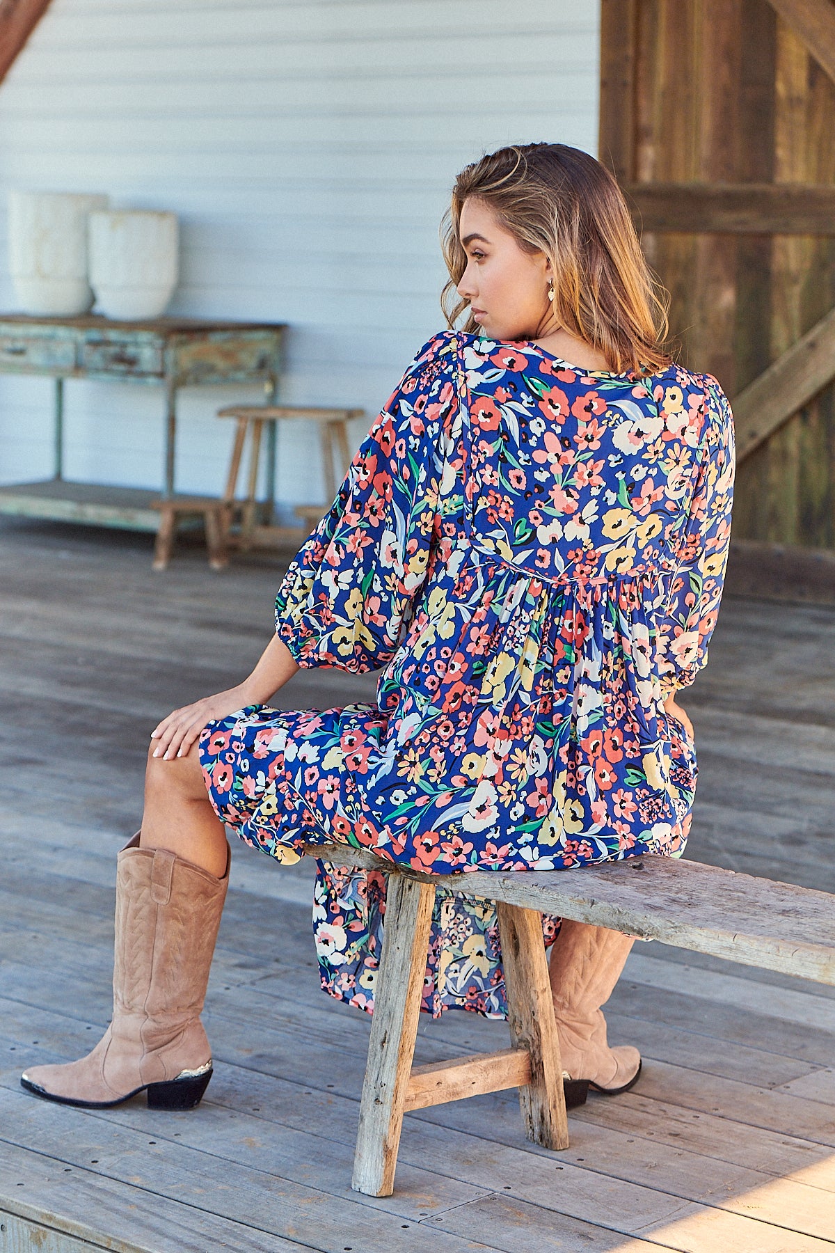 Vivian Mini Dress - Navy/Blue Sage Collective Vivian Mini Dress - Navy/Blue Sage Collective