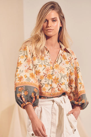 Colette Linen Blouse - Earth Tops Jaase