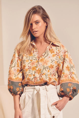 Colette Linen Blouse - Earth Tops Jaase