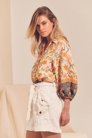 Colette Linen Blouse - Earth Tops Jaase