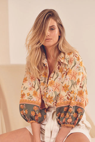 Colette Linen Blouse - Earth Tops Jaase