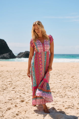 Emilina Maxi Dress - Pink/Blue Dresses Jaase