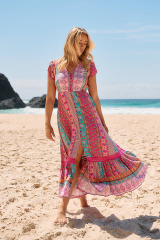 Emilina Maxi Dress - Pink/Blue Dresses Jaase