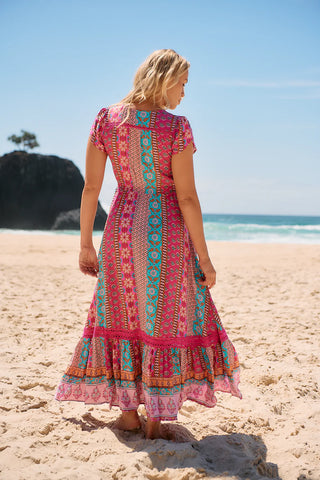 Emilina Maxi Dress - Pink/Blue Dresses Jaase