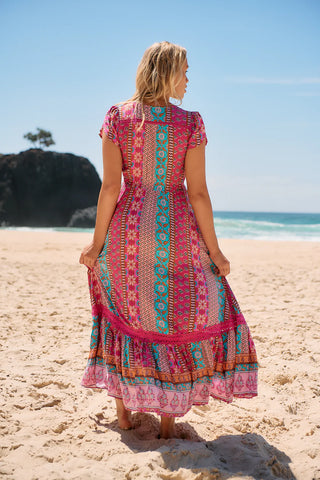 Emilina Maxi Dress - Pink/Blue Dresses Jaase