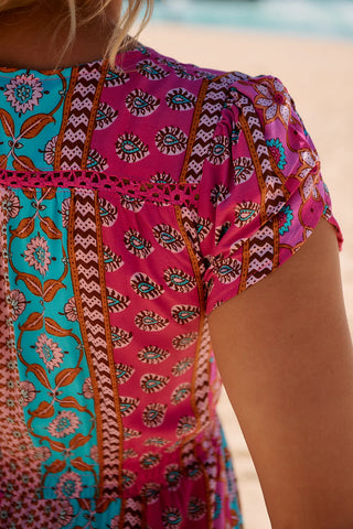 Emilina Maxi Dress - Pink/Blue Dresses Jaase