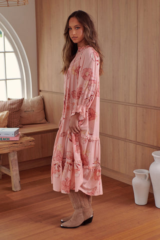 Tamika Pink Midi Dress - Pink Dresses Jaase