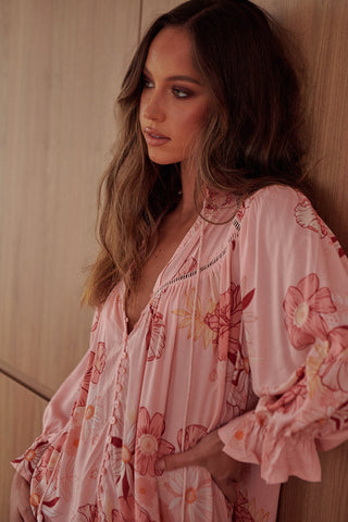 Tamika Pink Midi Dress - Pink Dresses Jaase