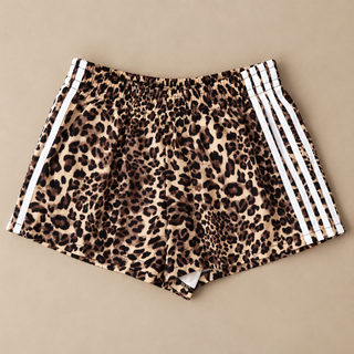 Retro Billy Track Shorts - Caramel Leopard Bottoms Sage Collective
