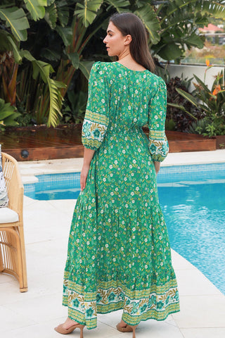 Leah Maxi - Green Dresses Isabella Boho   