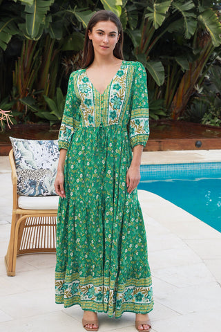 Leah Maxi - Green Dresses Isabella Boho   