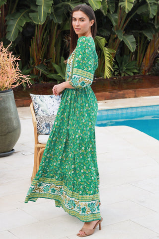 Leah Maxi - Green Dresses Isabella Boho   