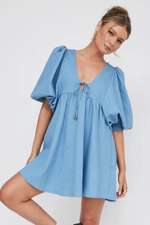 indikah denim dress Indikah Denim Blue Maxi Dress FAB FASHION PARADE