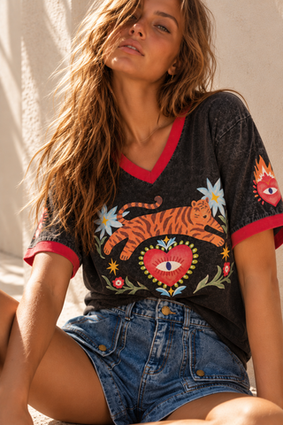 Sacred Hearts Tee - By Frankie Tops By Frankie