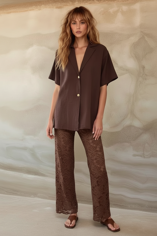 Giselle Lace Pants Brown Set - By Frankie sets By Frankie