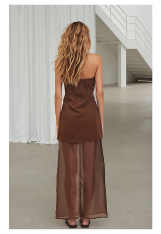 Chocolate Strapless Set With Sheer Skirt - By Frankie Sets By Frankie