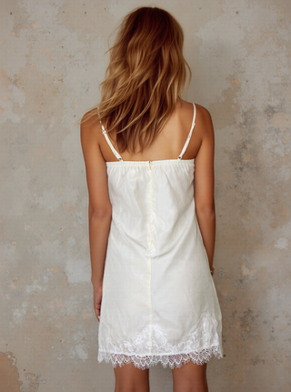 Laura Lace Antique White Mini Dress - By Frankie DRESSES By Frankie