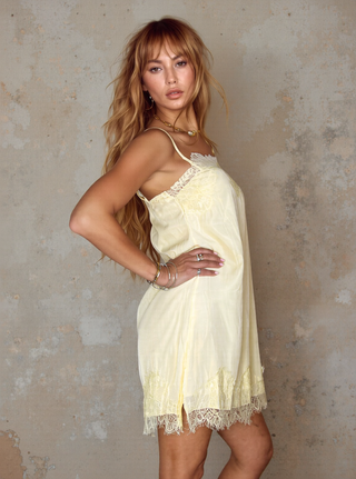Laura Lace Yellow Mini Dress - By Frankie DRESSES By Frankie