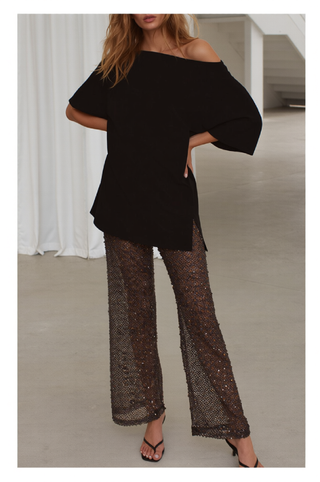 Sequins Mesh Pants - By Frankie Bottoms BY FRANKIE