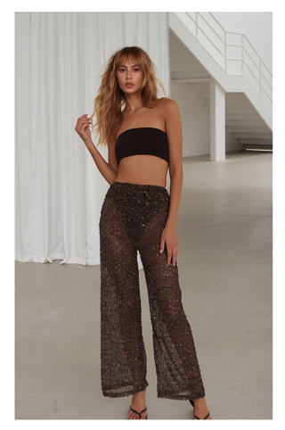 Sequins Mesh Pants - By Frankie Bottoms BY FRANKIE