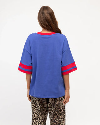 Basic Cobalt Tee With Red Stripe Tops Ebby and I